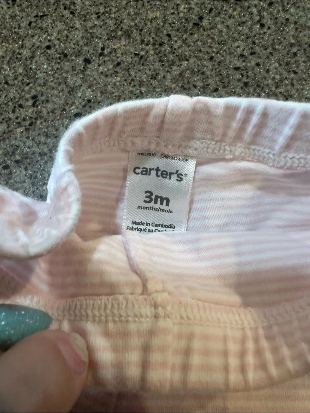Carter's Pink & White Striped Baby Leggings